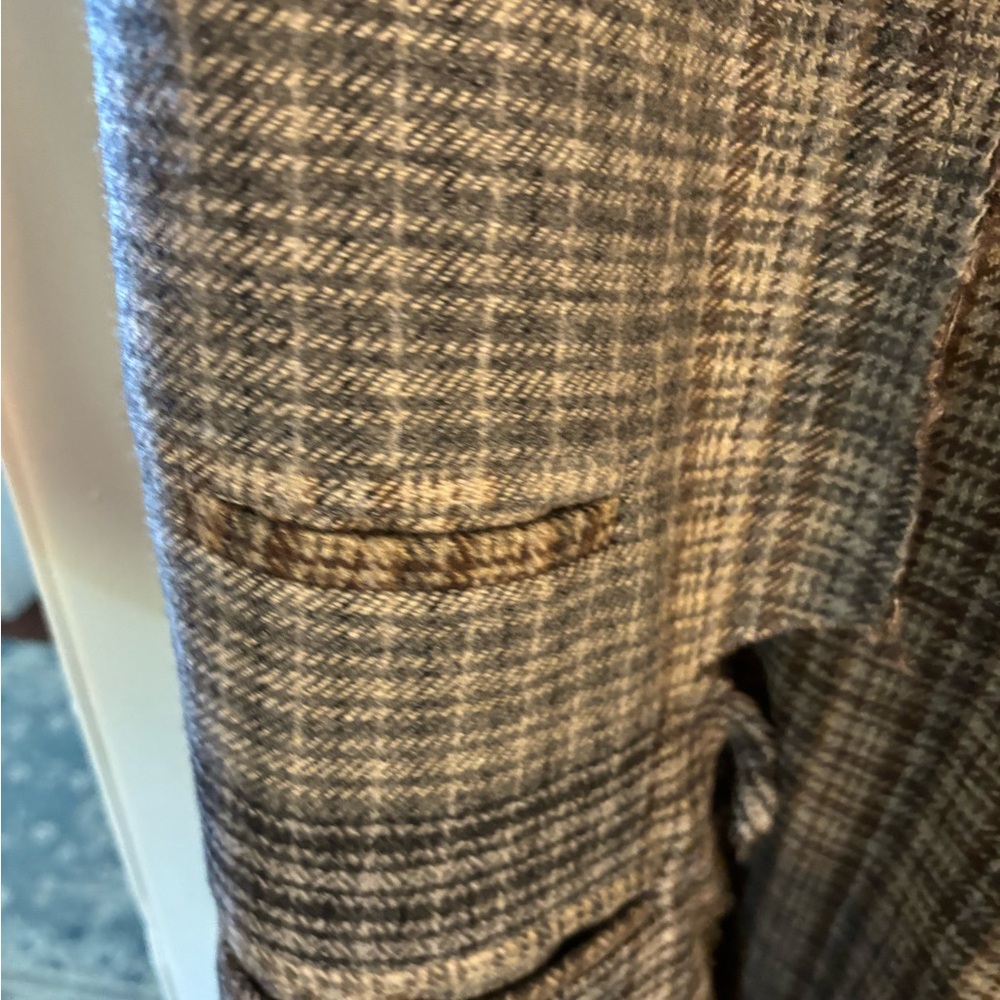 Grizas Plaid Long Coat in Brown and Gray - Picture 11 of 11
